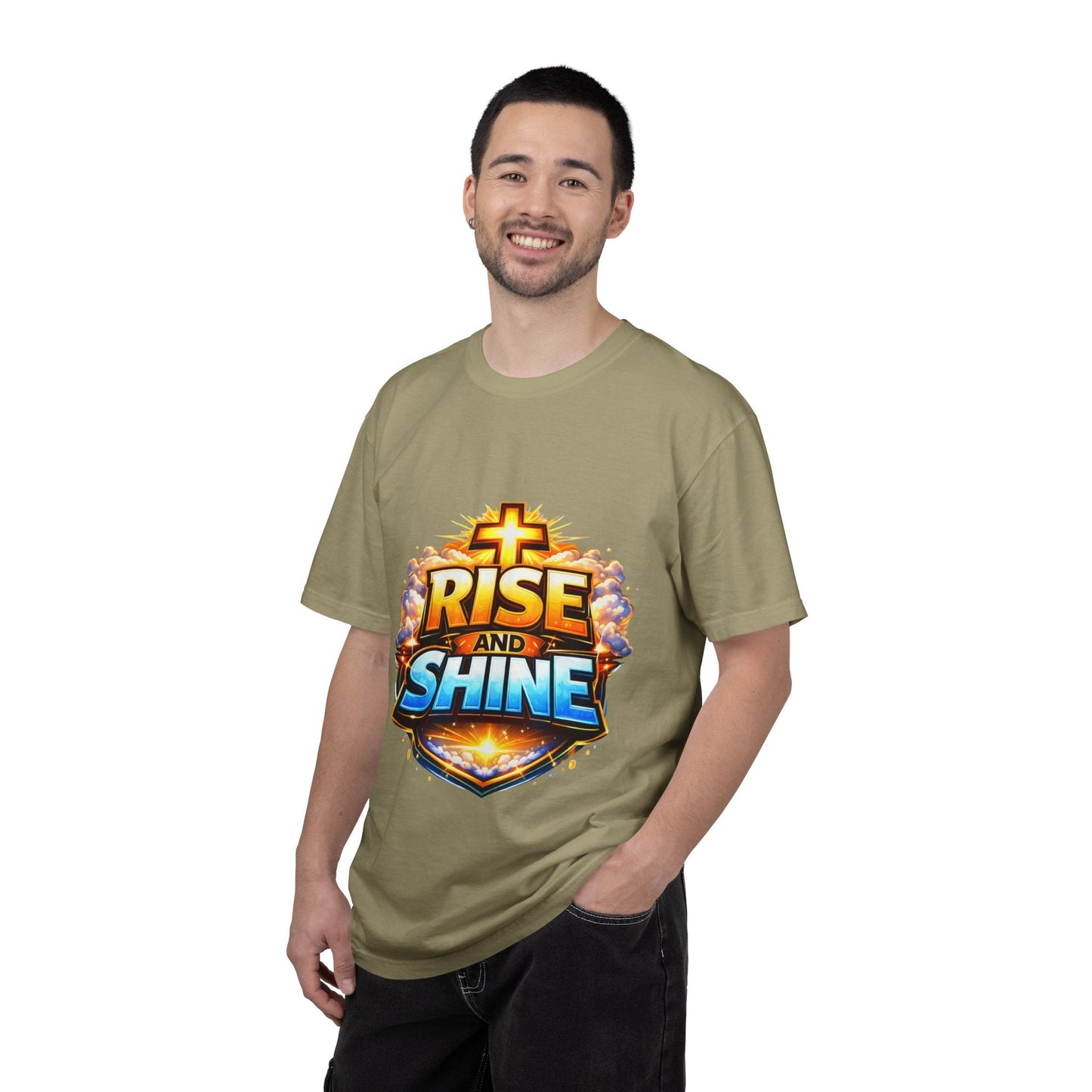 Rise and Shine Christian T-Shirt for Men – Inspirational Graphic Tee Printify