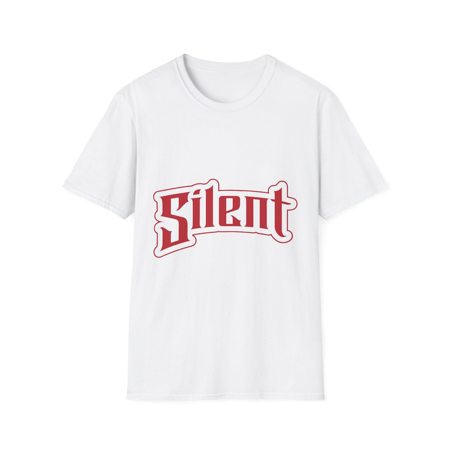 Silent Graphic T-Shirt — Retro Gothic Red Logo Tee