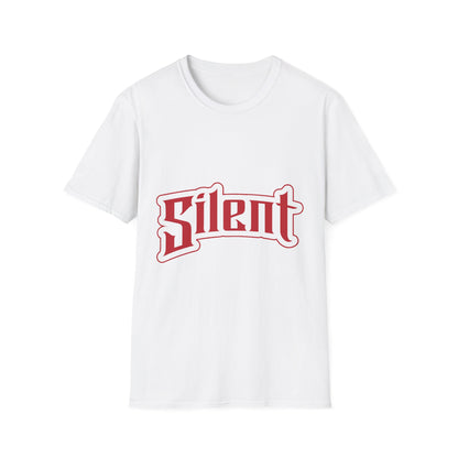 Silent Graphic T-Shirt — Retro Gothic Red Logo Tee