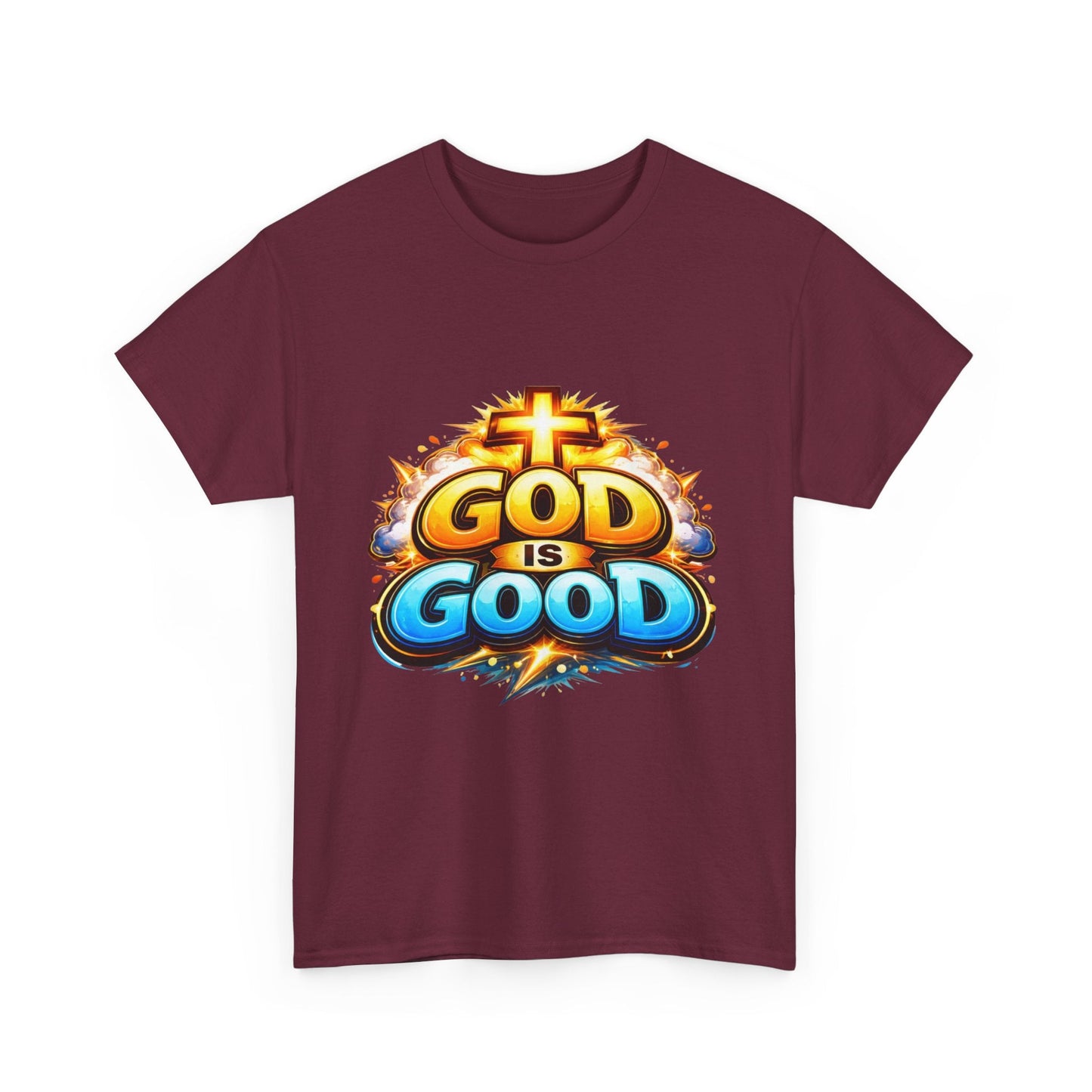 God Is Good T-Shirt for Men – Christian Faith Tee with Cross Graphic Printify