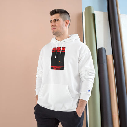 Champion Hoodie - Minimal Red Black Graphic Streetwear Hoodie Printify