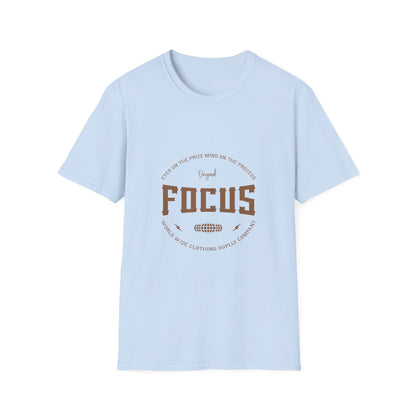Focus Graphic T‑Shirt — Motivational Retro Football Design