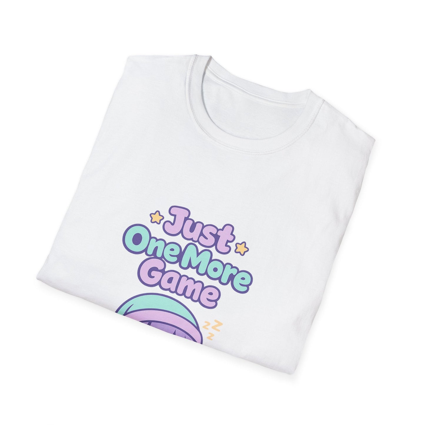 Just One More Game Gamer T‑Shirt — Cute Kawaii Sleeping Gamer Tee Printify
