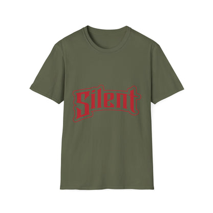 Silent Graphic T-Shirt — Retro Gothic Red Logo Tee