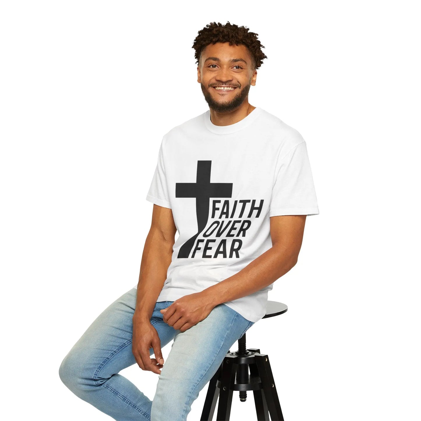 Faith Over Fear T-Shirt — Christian Cross Inspirational Tee Printify