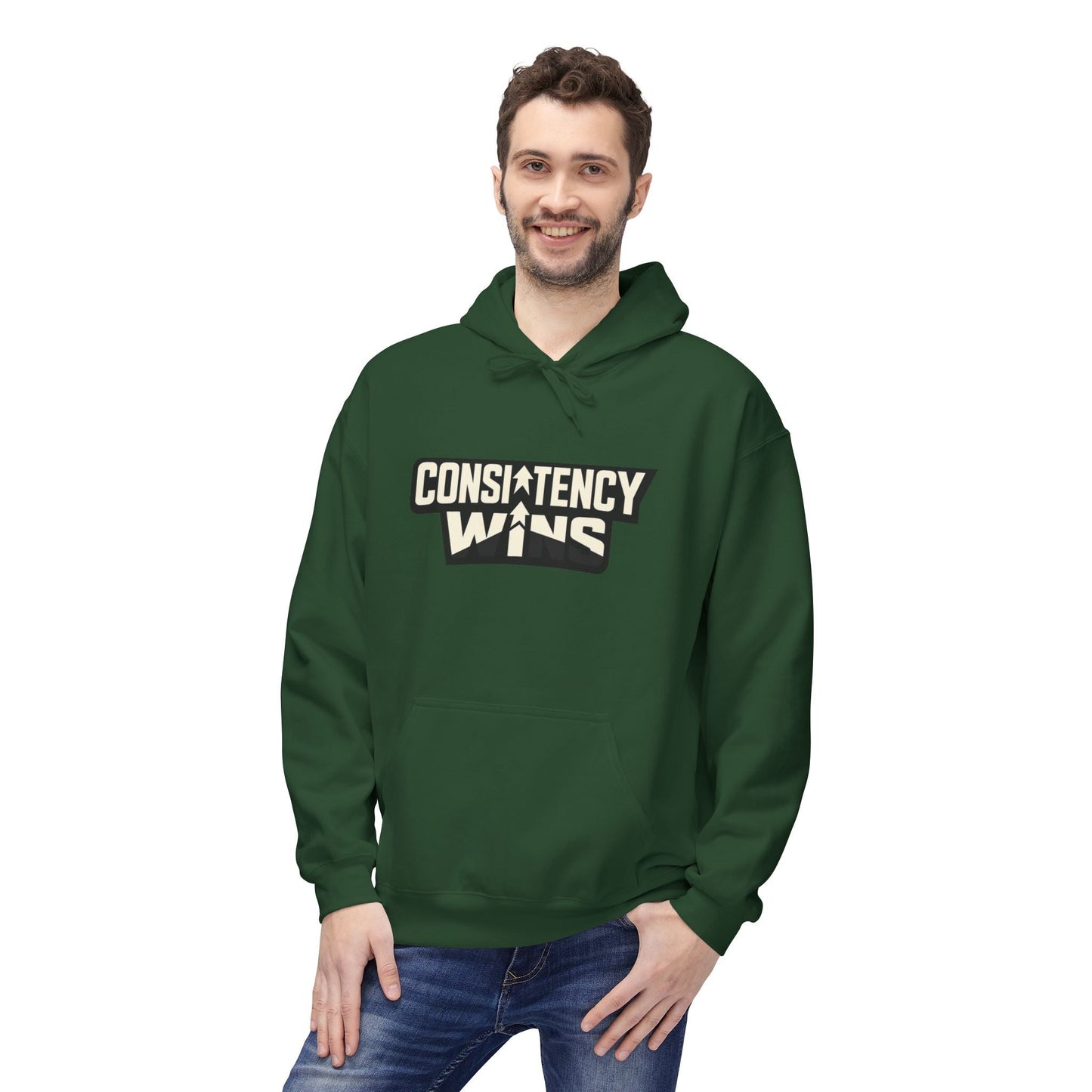 Consistency Wins Hoodie — Motivational Graphic Pullover Printify