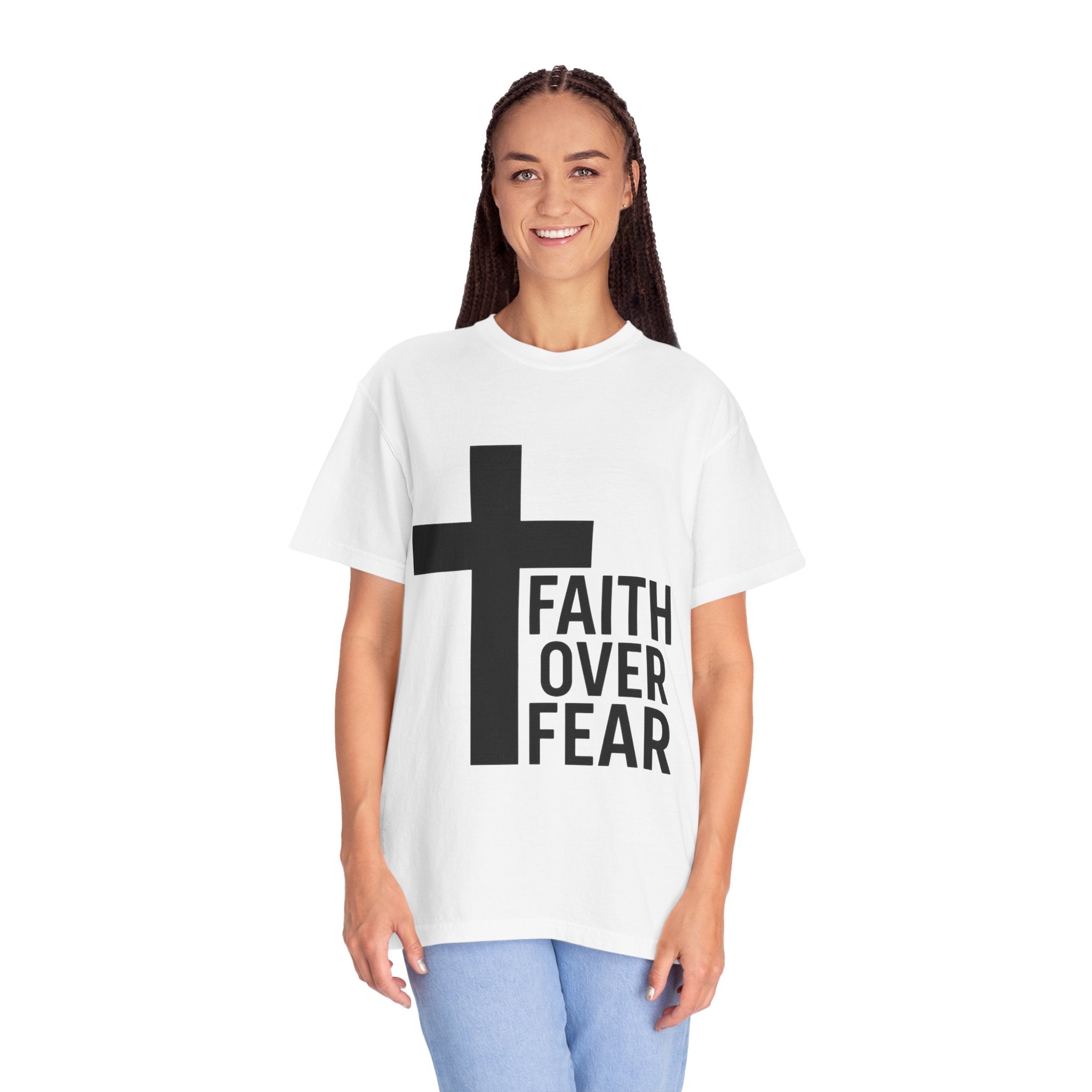 Faith Over Fear T-Shirt — Christian Cross Inspirational Tee