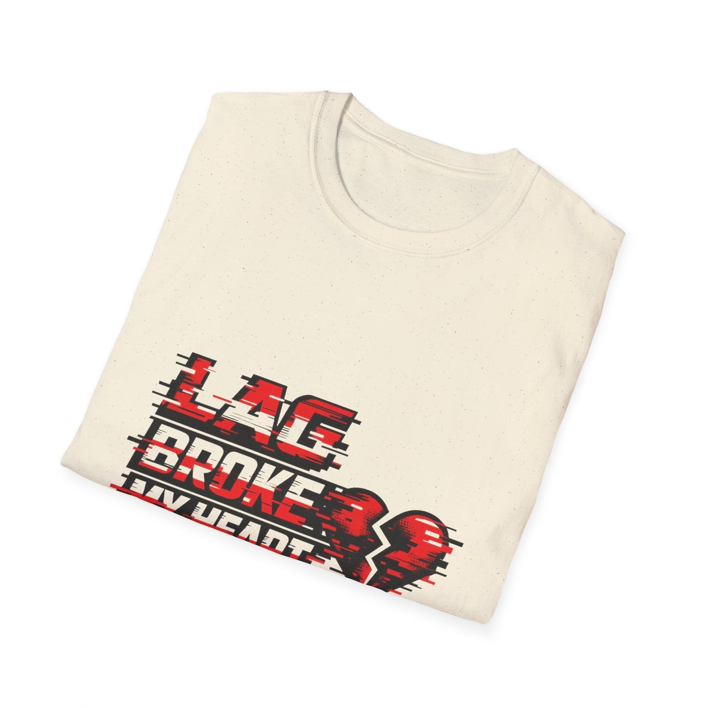 Lag Broke My Heart T‑Shirt — Gamer Broken Heart Graphic Tee Printify