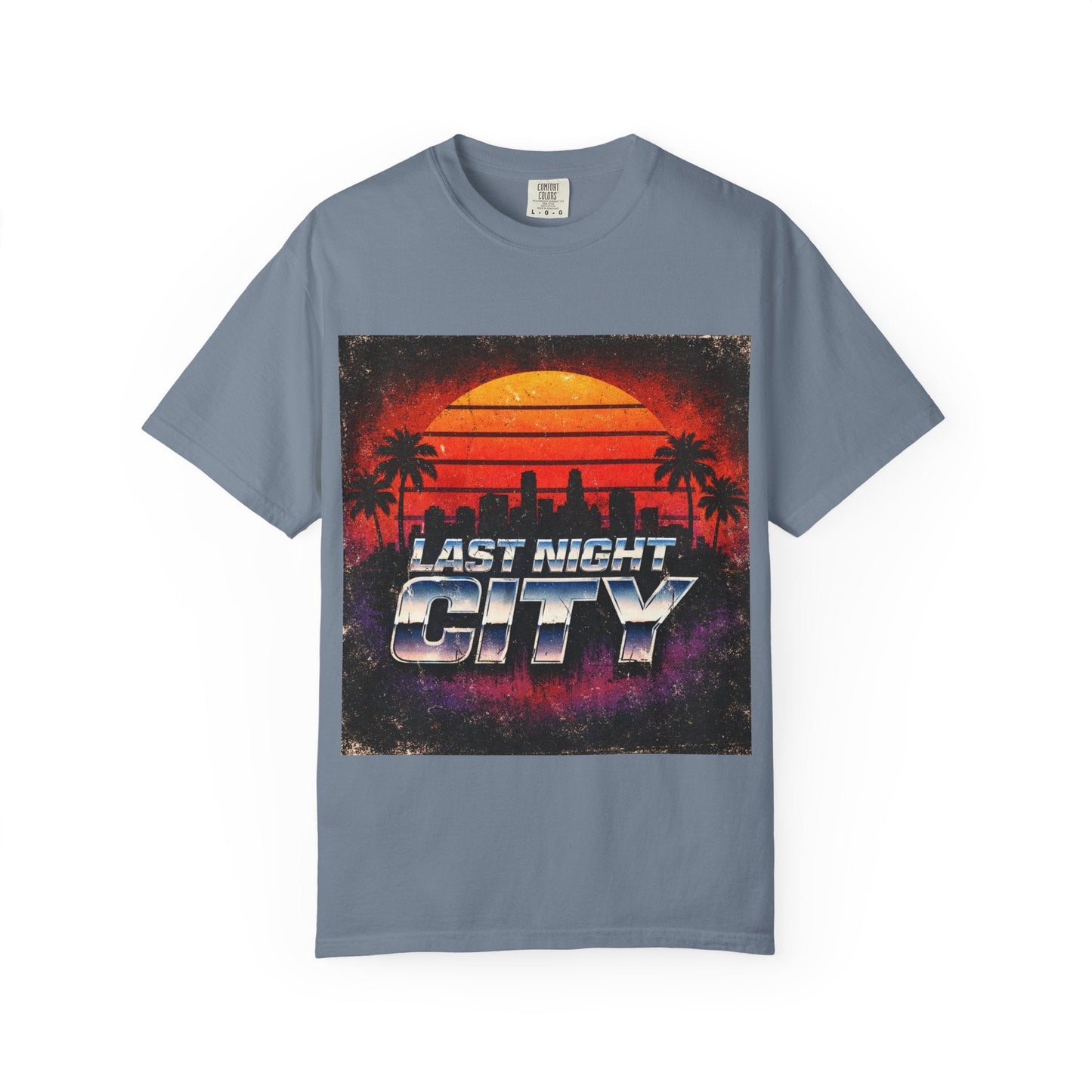 Last Night City T-Shirt — Retro Sunset Miami Vaporwave Tee Printify
