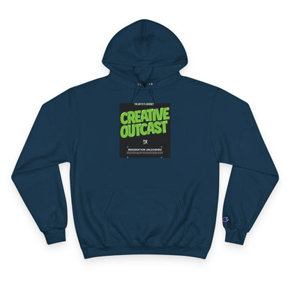 Creative Outcast Hoodie — Bold Green Graphic Champion Hooded Sweatshirt Printify