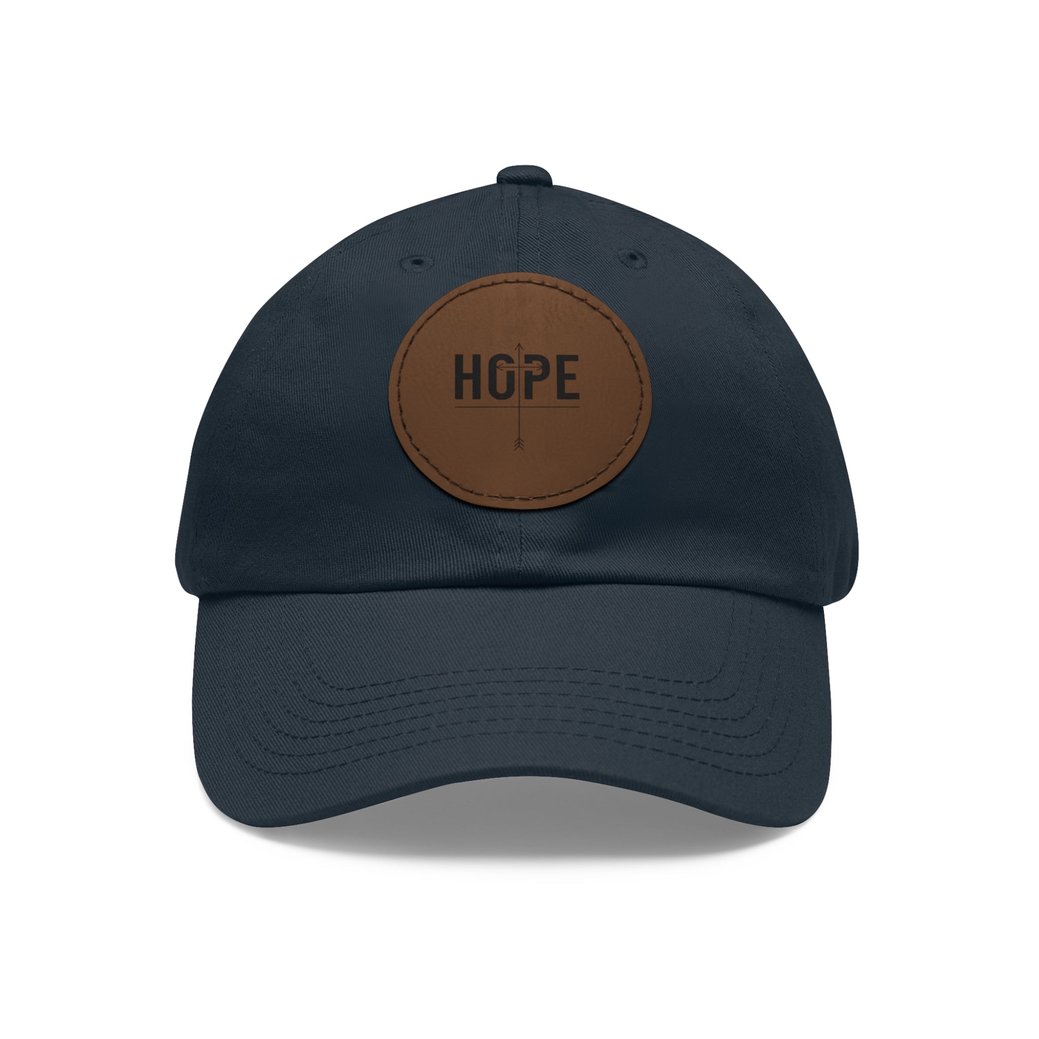 Dad Hat — Round Leather Patch 'HOPE' Cap