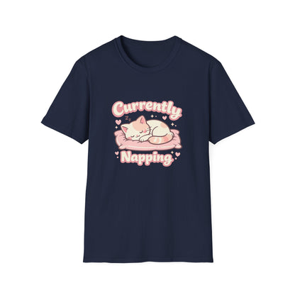 Cat Napping T-Shirt — Cute Sleeping Cat Tee for Cat Lovers Printify
