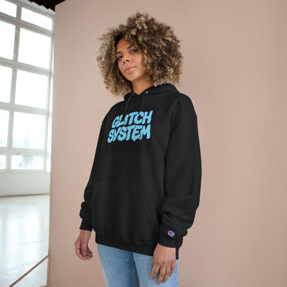 Glitch System Hoodie — Retro Graffiti Streetwear Champion Hoodie Printify