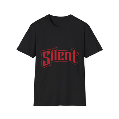Silent Graphic T-Shirt — Retro Gothic Red Logo Tee