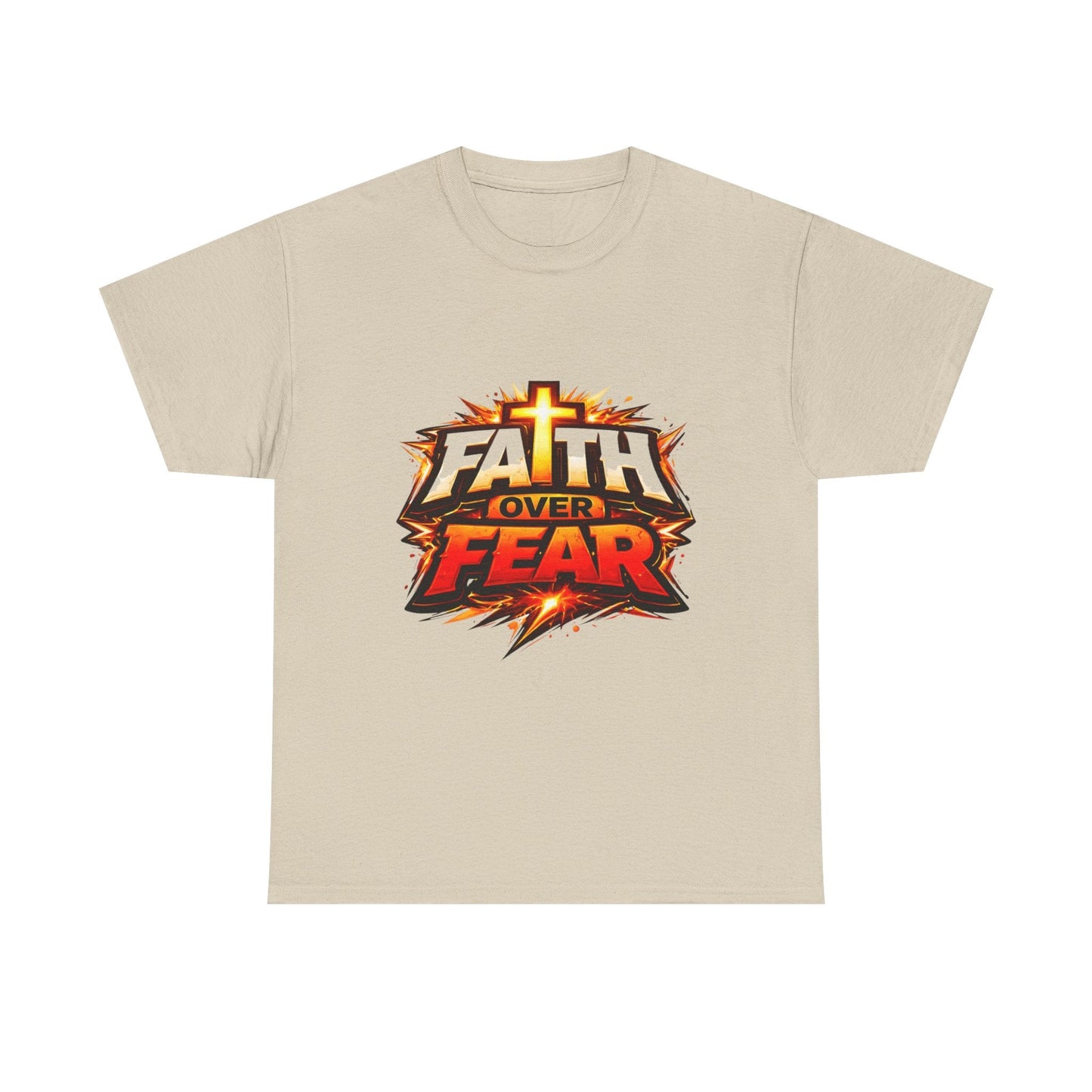 Faith Over Fear T-Shirt for Men – Christian Inspirational Tee with Cross Graphic Printify