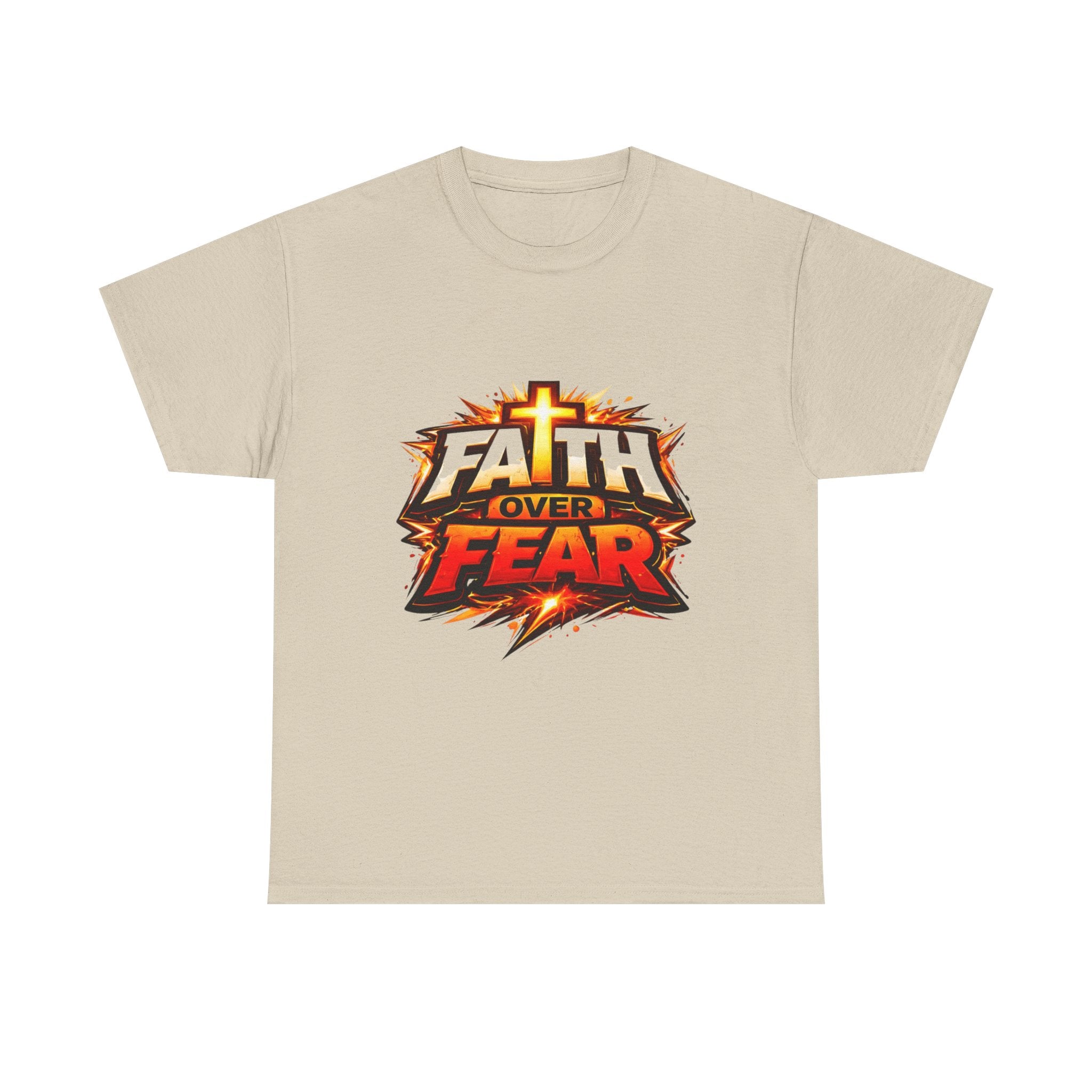 Faith Over Fear T-Shirt — Christian Inspirational Tee with Cross Graphic