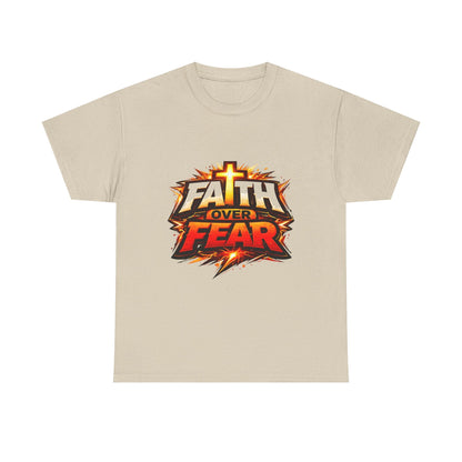 Faith Over Fear T-Shirt for Men – Christian Inspirational Tee with Cross Graphic Printify