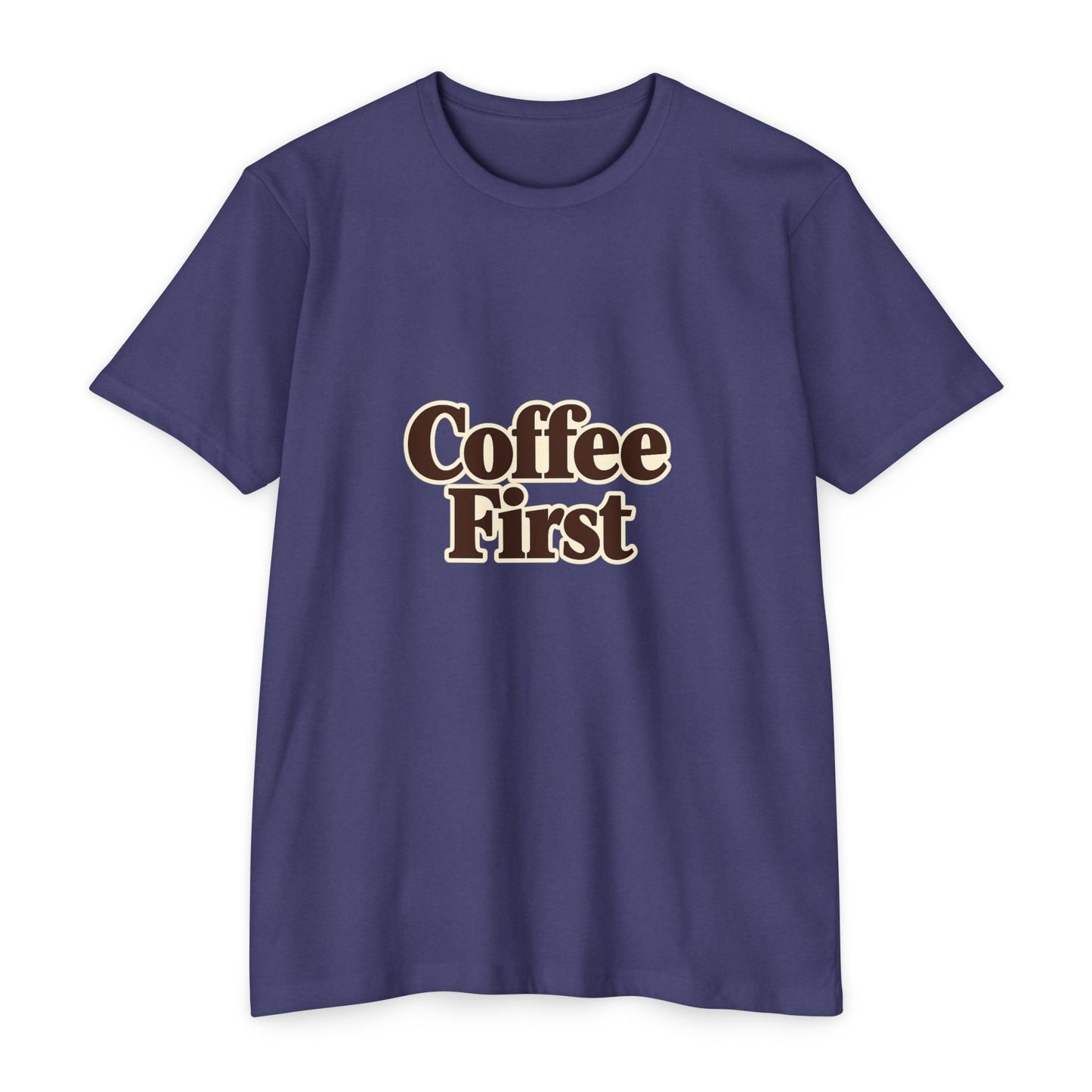 Coffee First T-Shirt — Retro Script Coffee Lover Tee Printify