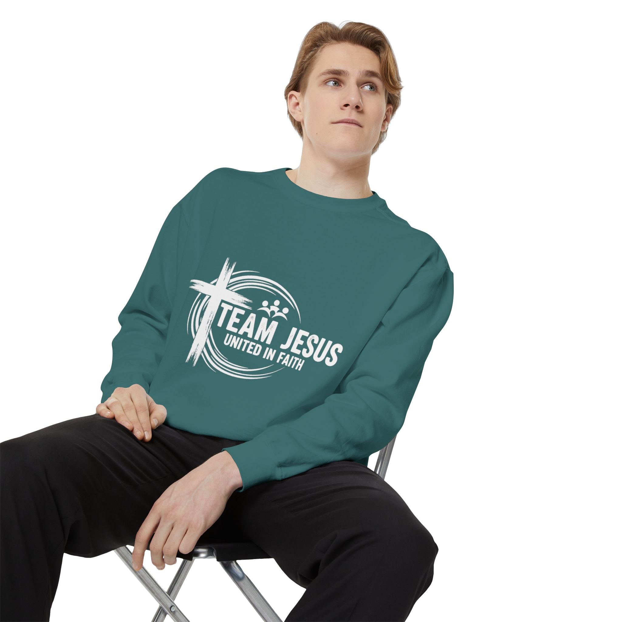 Team Jesus Crewneck Sweatshirt — Faith-Based Christian Graphic Pullover