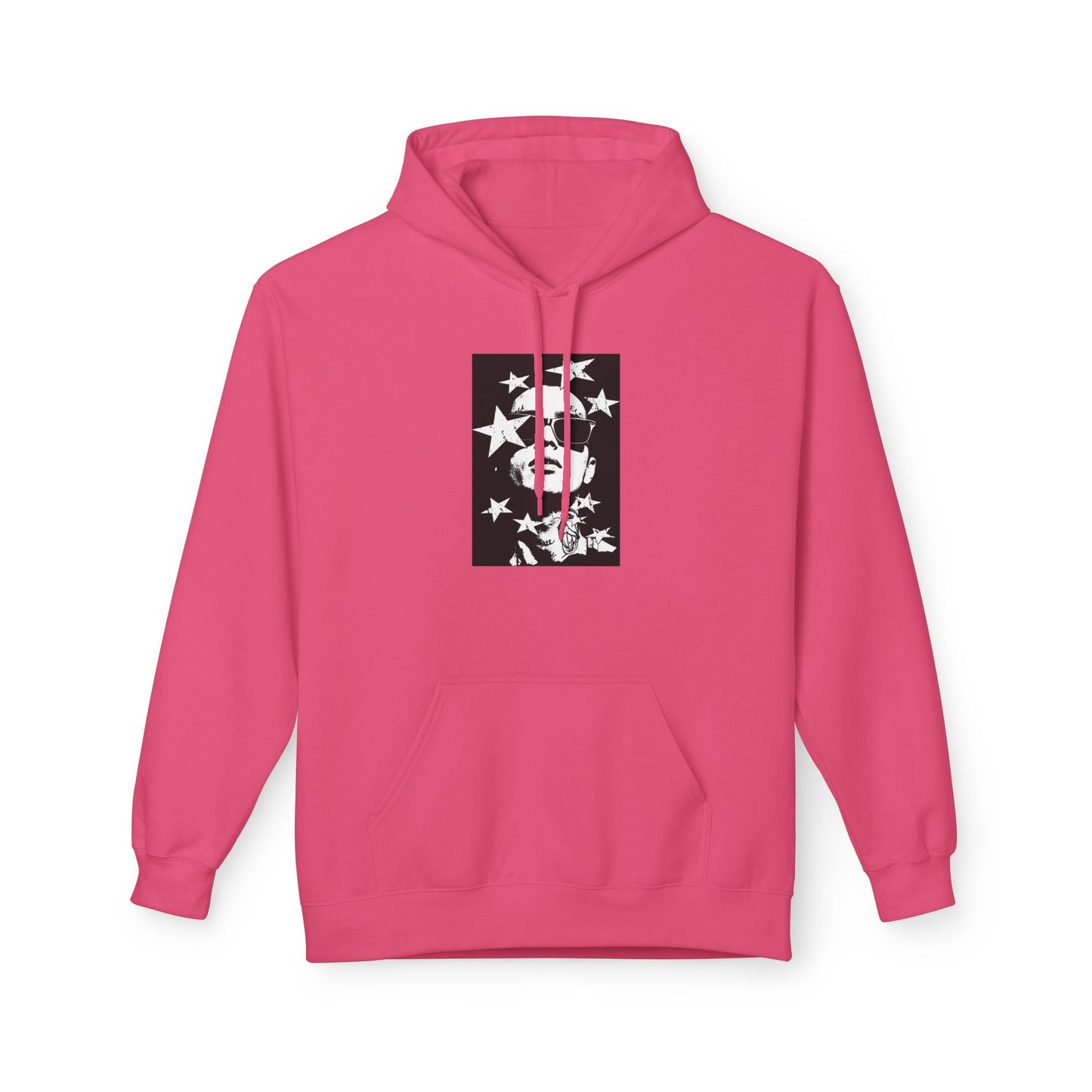Hoodie — Monochrome Dollar Sign & Stars Graphic Printify