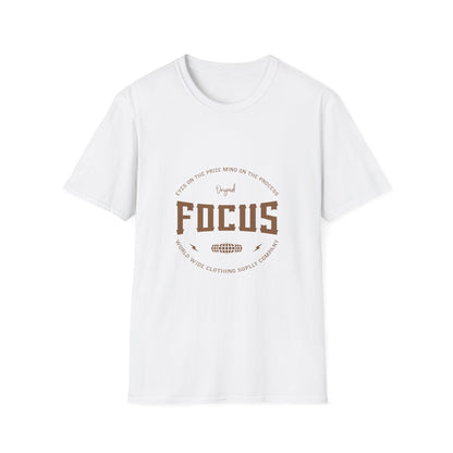 Focus Graphic T‑Shirt — Motivational Retro Football Design