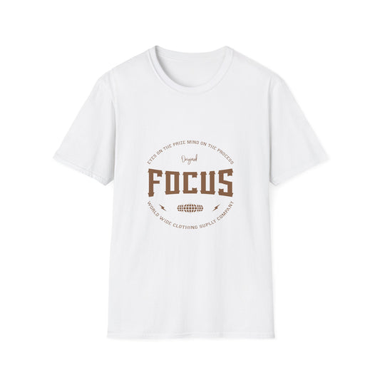 Focus Graphic T‑Shirt — Motivational Retro Football Design