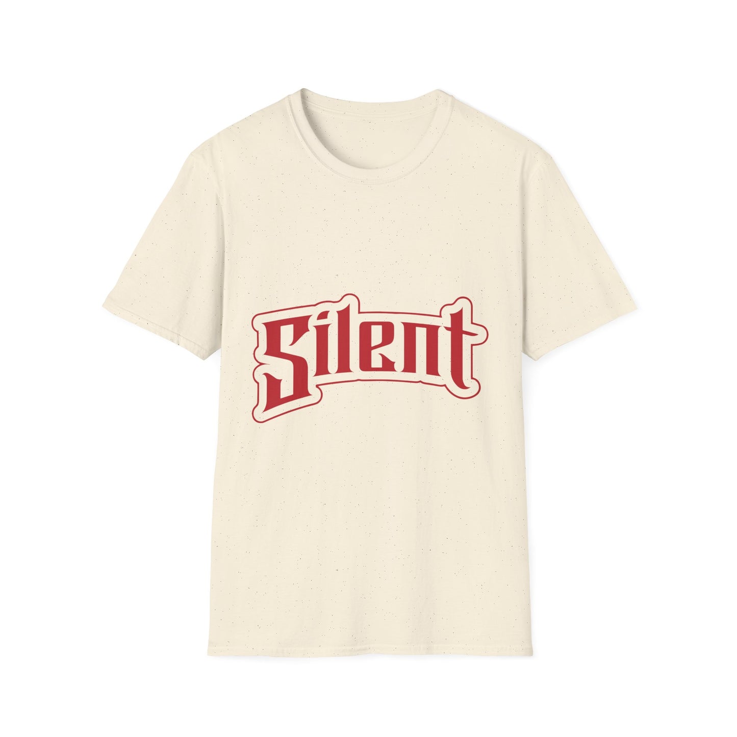Silent Graphic T-Shirt — Retro Gothic Red Logo Tee