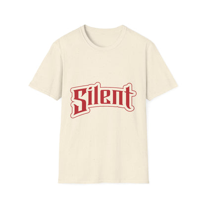 Silent Graphic T-Shirt — Retro Gothic Red Logo Tee