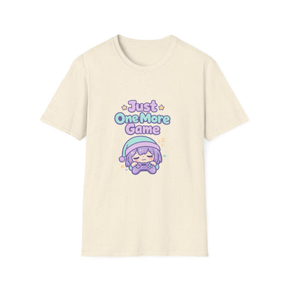 Just One More Game Gamer T‑Shirt — Cute Kawaii Sleeping Gamer Tee Printify