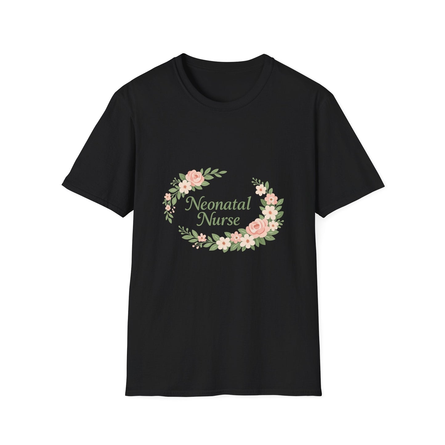Neonatal Nurse Floral T-Shirt — Cute Gift for NICU Nurses Printify
