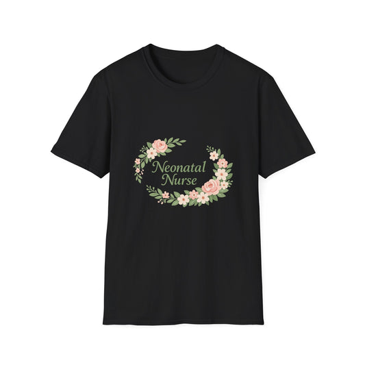 Neonatal Nurse Floral T-Shirt — Cute Gift for NICU Nurses Printify