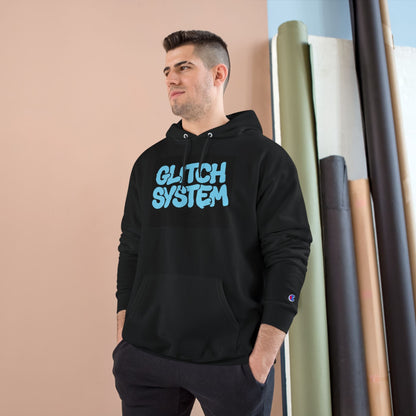 Glitch System Hoodie — Retro Graffiti Streetwear Champion Hoodie Printify