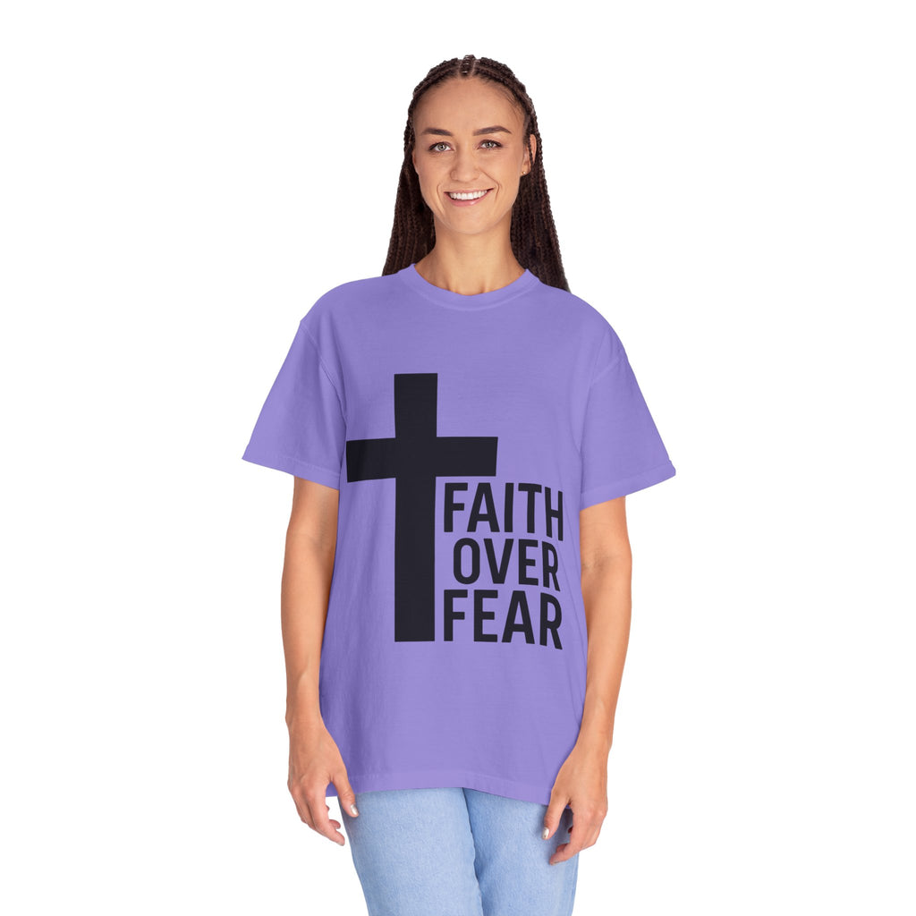 Faith Over Fear T-Shirt — Christian Cross Inspirational Tee