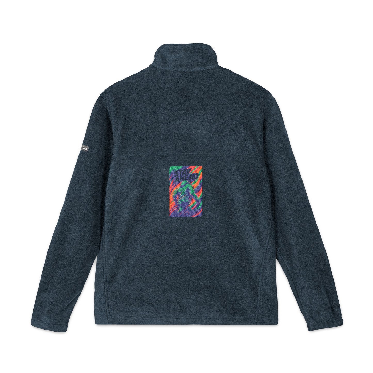 Embroidered Psychedelic Patch Fleece Jacket – Unisex Colorful Abstract Back Design Printify