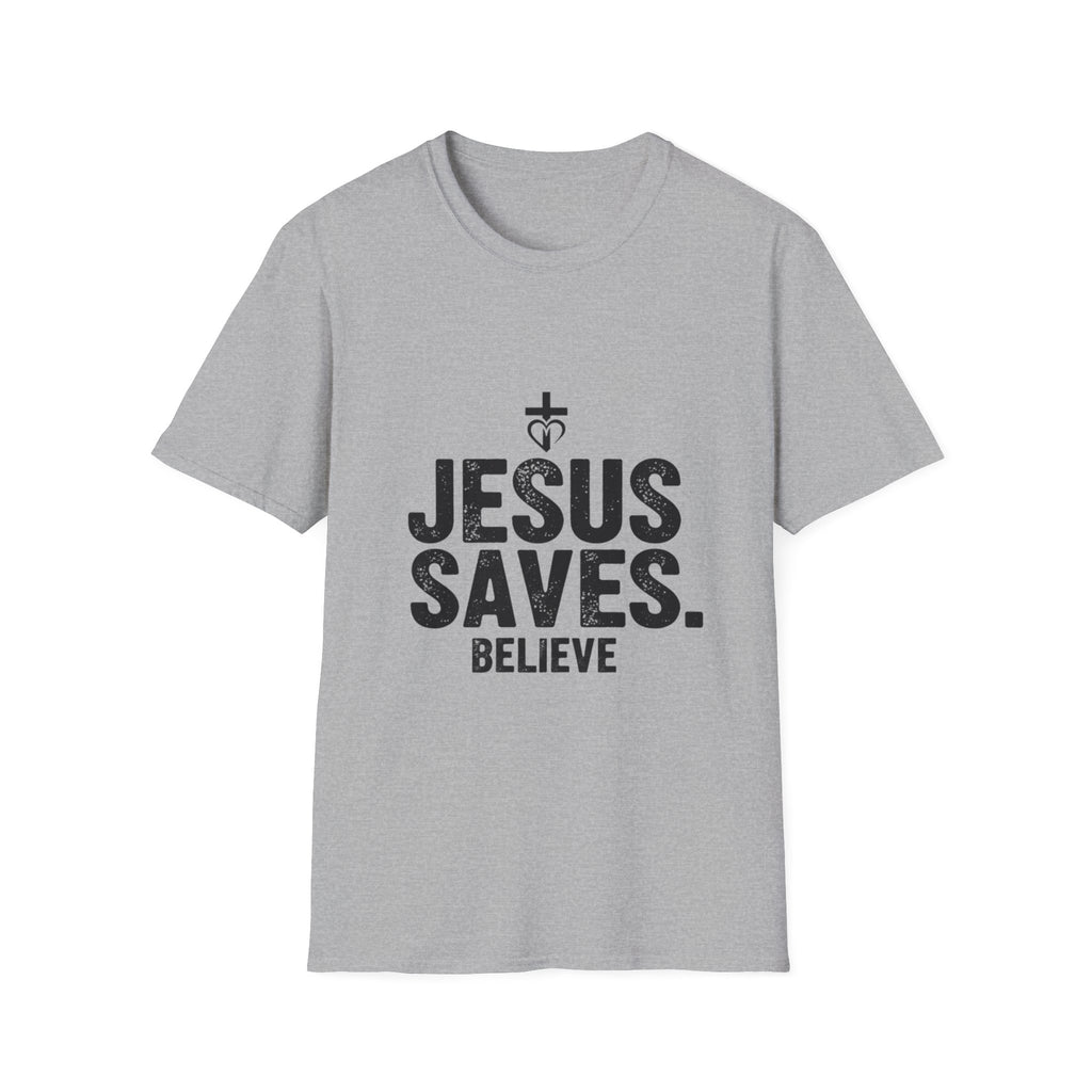 Jesus Saves Believe T-Shirt — Christian Faith Tee
