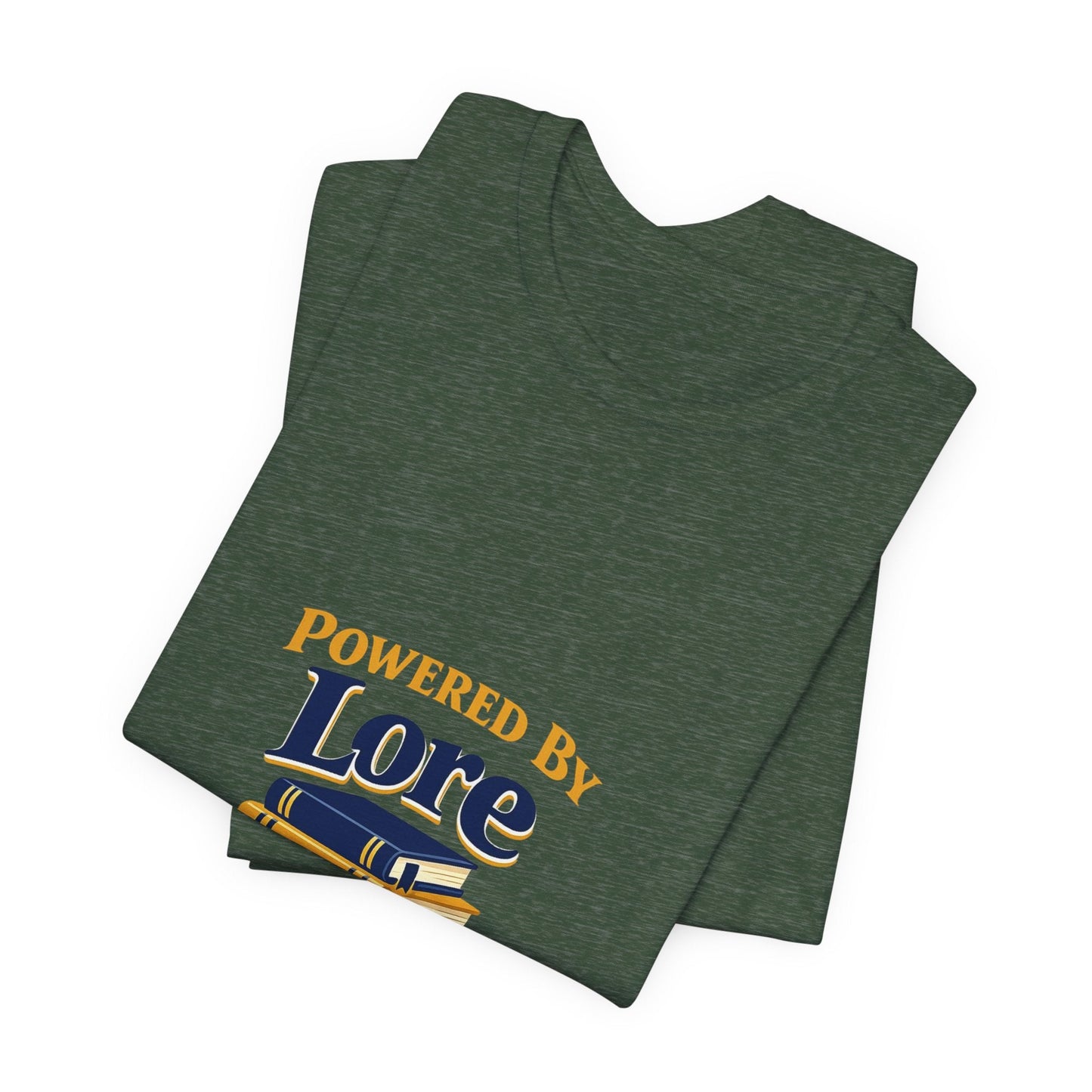 Powered by Lore T-Shirt — Gamer & Book Lover Tee Printify