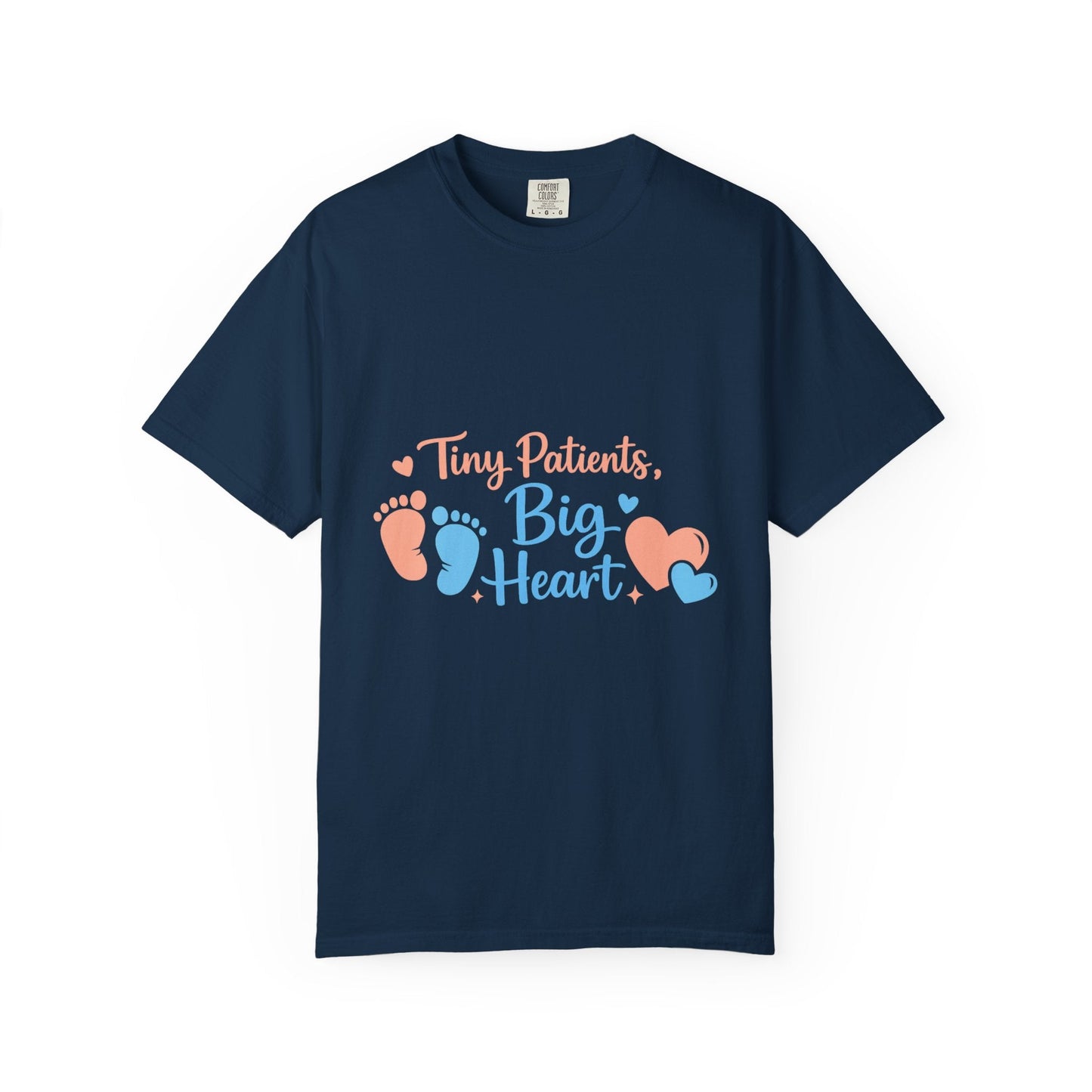 T-Shirt — "Tiny Patients, Big Heart" Baby Footprint Awareness Tee Printify