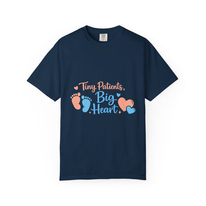 T-Shirt — "Tiny Patients, Big Heart" Baby Footprint Awareness Tee Printify
