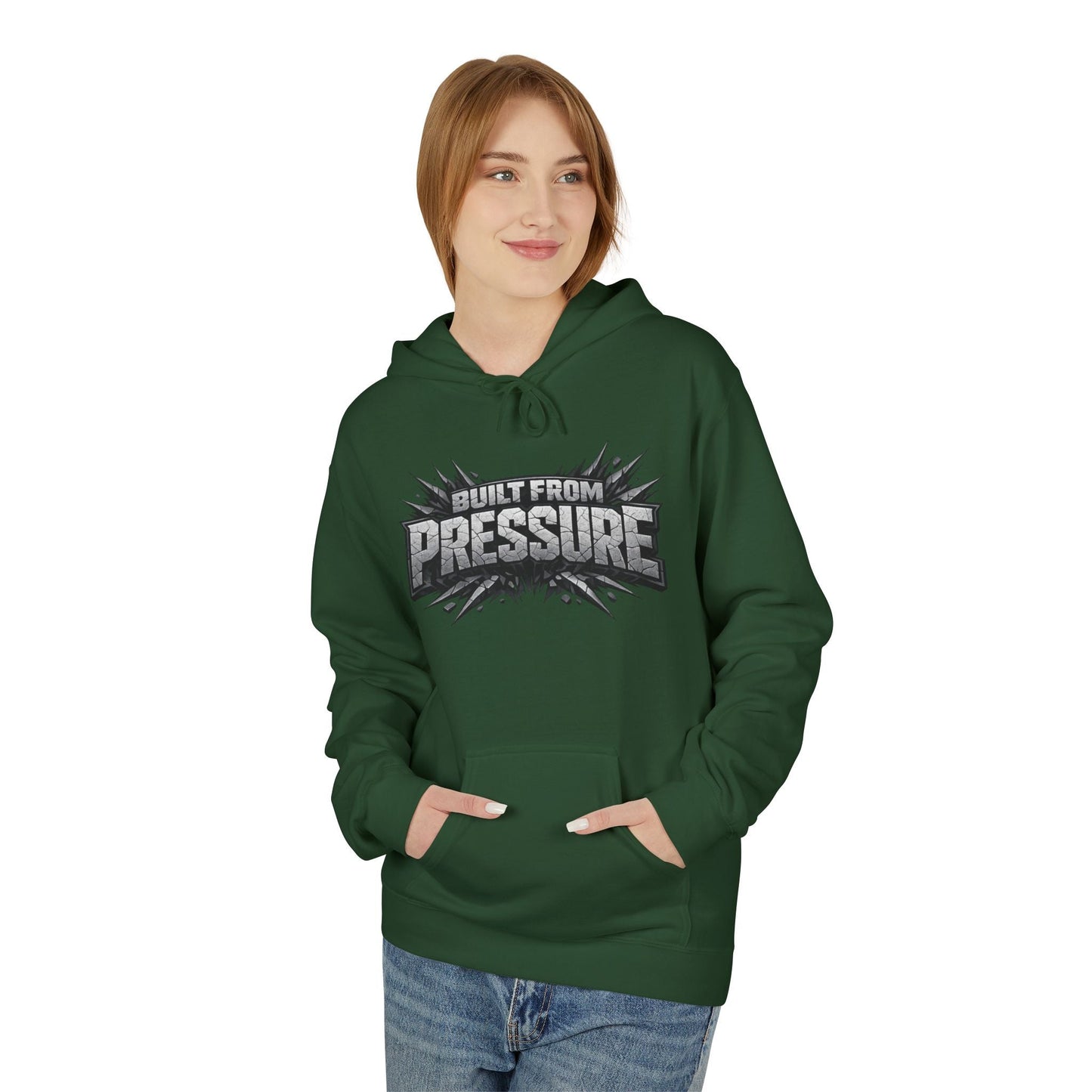 Build From Pressure Hoodie — Motivational Graphic Pullover Printify
