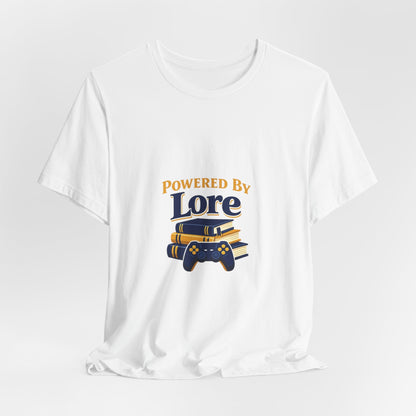 Powered by Lore T-Shirt — Gamer & Book Lover Tee Printify