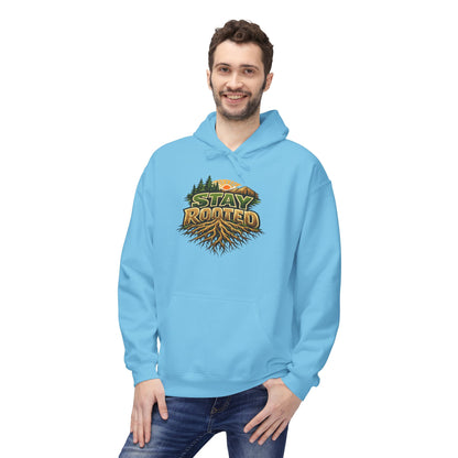 Stay Rooted Hoodie — Forest Nature Graphic Pullover