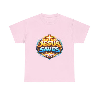 Jesus Saves T-Shirt for Men – Bold Faith Graphic Tee for Christians Printify
