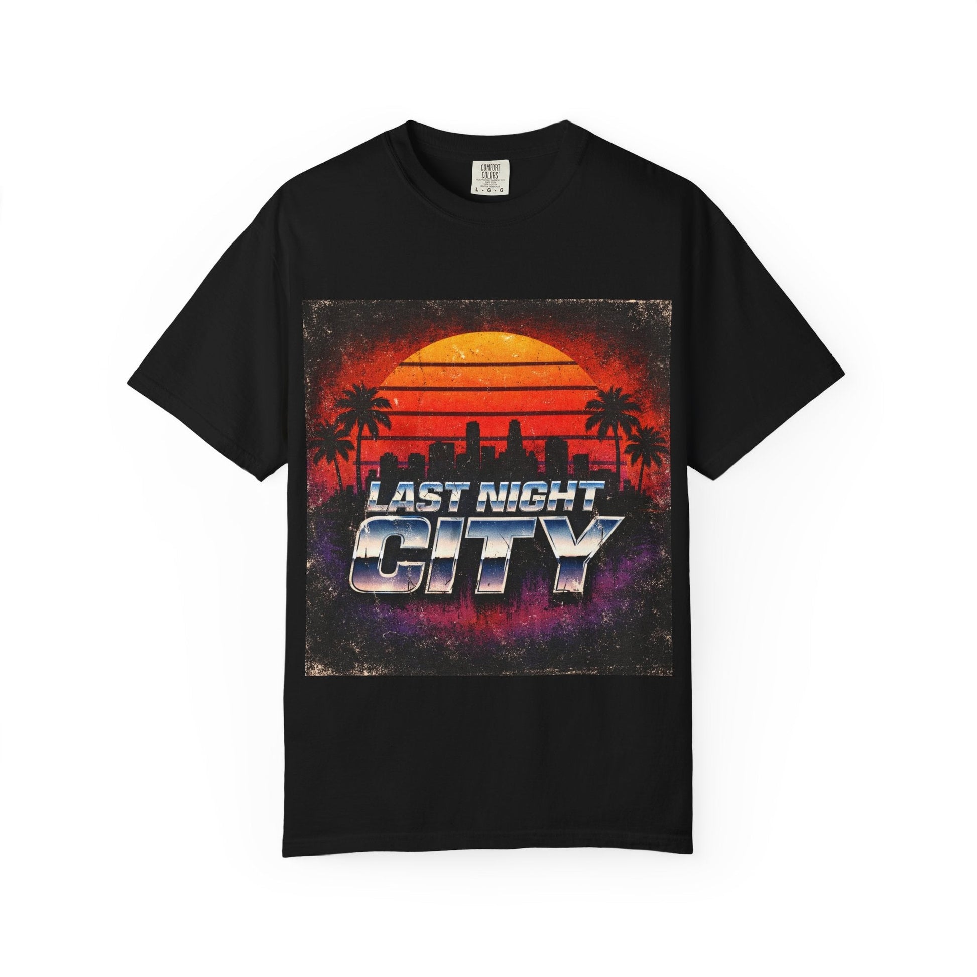 Last Night City T-Shirt — Retro Sunset Miami Vaporwave Tee Printify