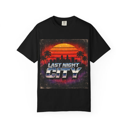 Last Night City T-Shirt — Retro Sunset Miami Vaporwave Tee Printify