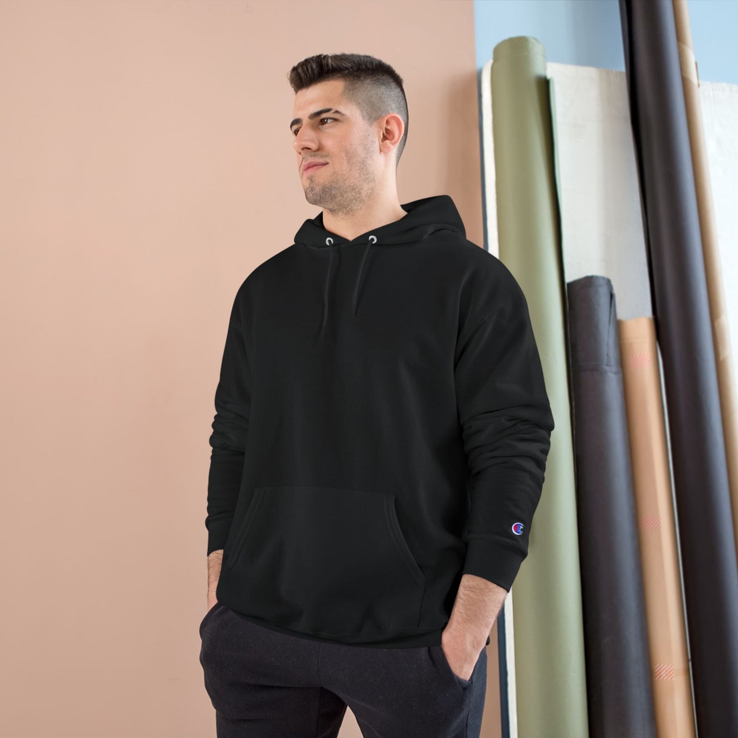Samurai Helmet Hoodie – Unisex Minimal Line Art Armor Back Graphic Printify