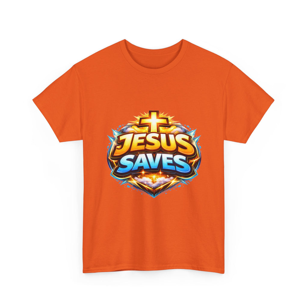 Jesus Saves T-Shirt — Bold Faith Graphic Tee for Christians, Church & Easter