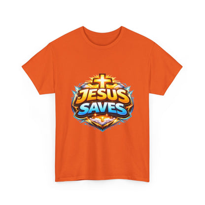 Jesus Saves T-Shirt for Men – Bold Faith Graphic Tee for Christians Printify