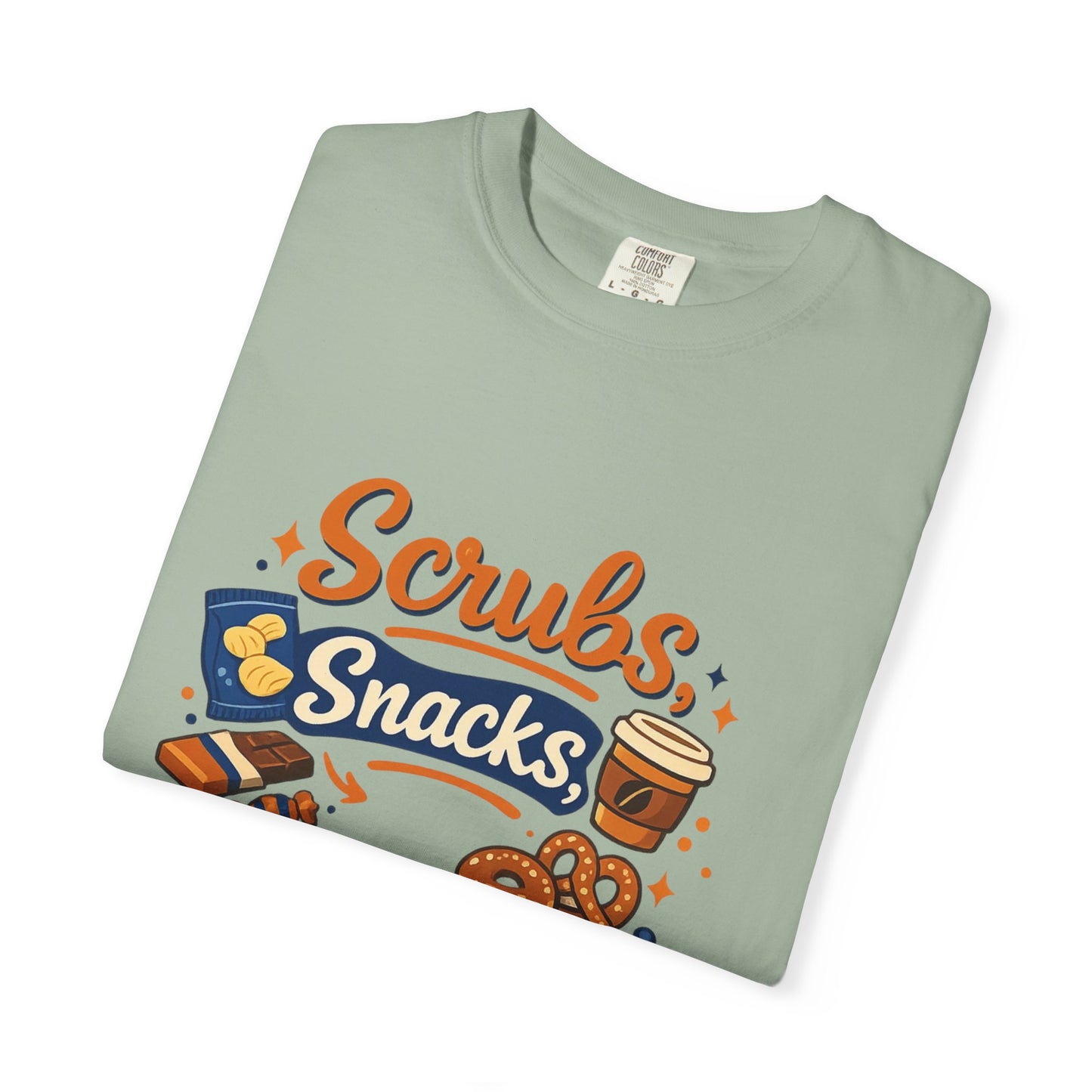 Scrubs Snacks Repeat T-Shirt – Cute Nurse Medical Humor Tee