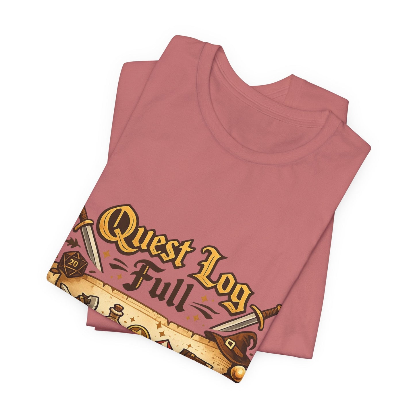 Quest Log Full T-Shirt — Gamer RPG Adventure Tee Printify