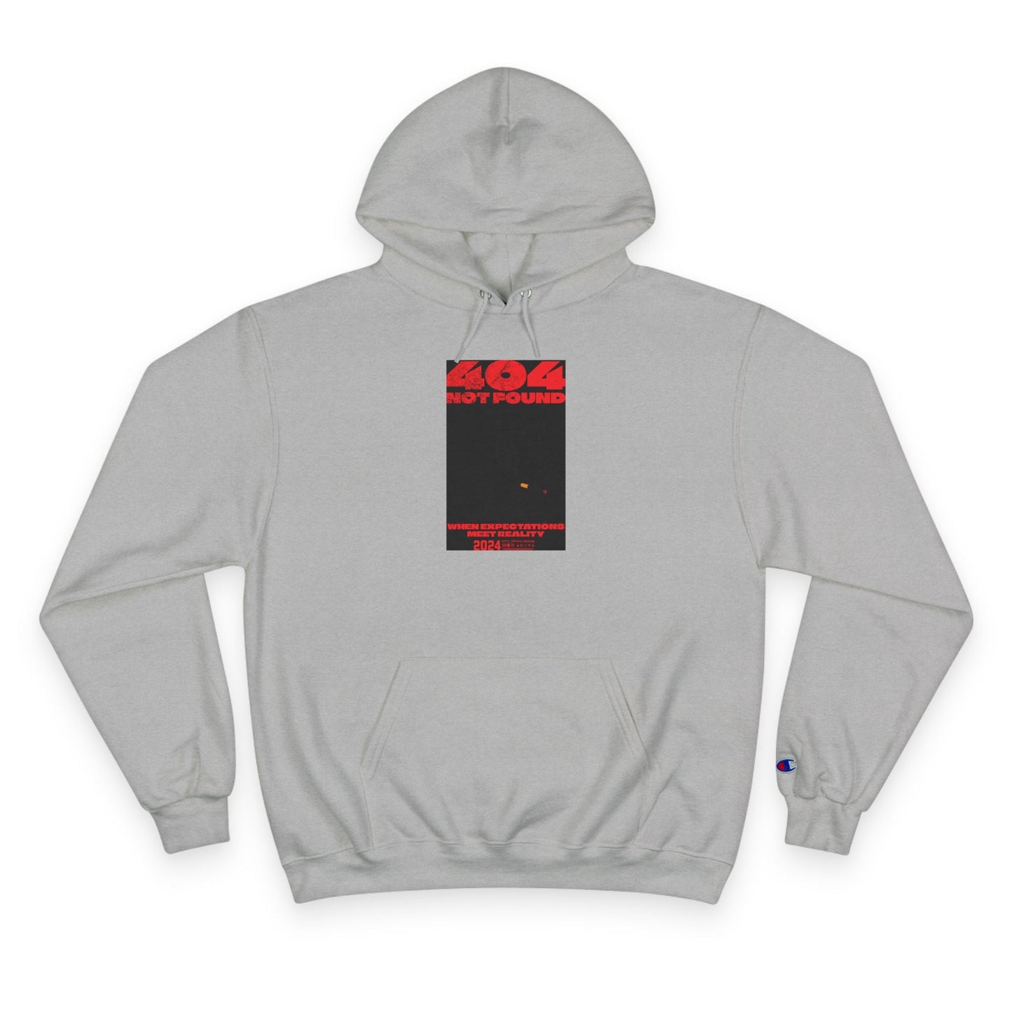 Champion Hoodie - Minimal Red Black Graphic Streetwear Hoodie Printify